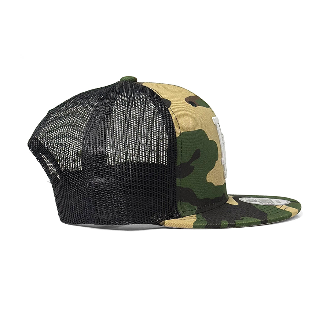 LOS ANGELES DODGERS WOODLAND CAMO TRUCKER EDITION | NEW ERA 9FIFTY SNAPBACK